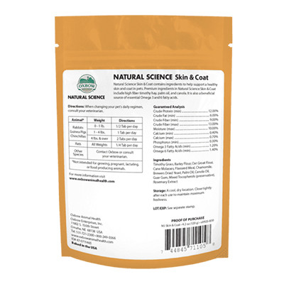 Oxbow Natural Science Skin and Coat 120g