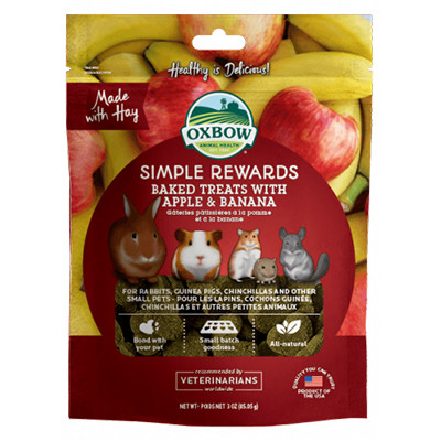 Oxbow - Simple Rewards - Baked Treats with Apple & Banana - Szárított Alma & Banán 85g