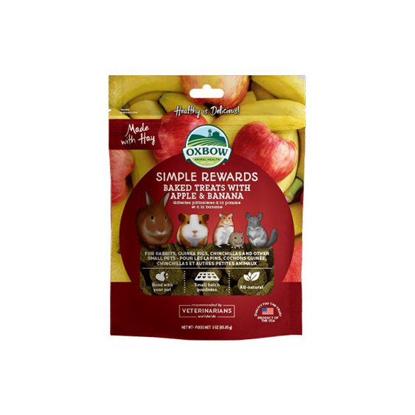 Oxbow - Simple Rewards - Baked Treats with Apple & Banana - Szárított Alma & Banán 85g