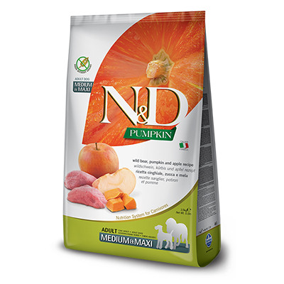 N&D Dog Grain Free Vaddisznó & Alma Sütőtökkel Adult Medium/Maxi 12kg