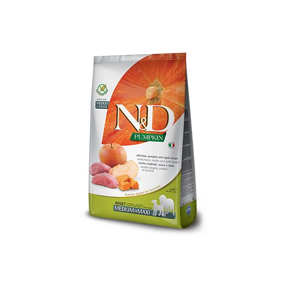 N&D Dog Grain Free Vaddisznó & Alma Sütőtökkel Adult Medium/Maxi 12kg