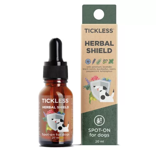Tickless® Herbal shield spot on 100% természetes illóolaj keverék kutyáknak 20 ml