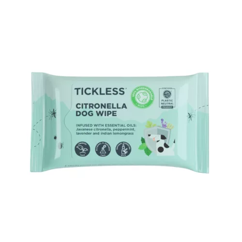 Tickless® Természetes kullancs, bolha és szúnyogriasztó nedves törlőkendő 20db