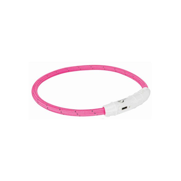 Trixie világító gyűrű USB-ről tölthető pink L-XL 65cm