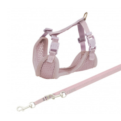 Trixie Junior Hám pórázzal világos lila 26-34cm / 10mm - 2m / 10mm
