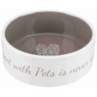 Trixie Kerámia Tál Pets Home 0,3l / 12cm Fehér/Szürke