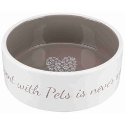 Trixie Kerámia Tál Pets Home 0,3l / 12cm Fehér/Szürke