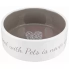 Trixie Kerámia Tál Pets Home 0,8l / 16cm Fehér/Szürke