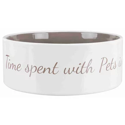 Trixie Kerámia Tál Pets Home 0,8l / 16cm Fehér/Szürke