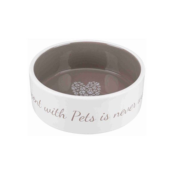 Trixie Kerámia Tál Pets Home 1,4l / 20cm Fehér/Szürke
