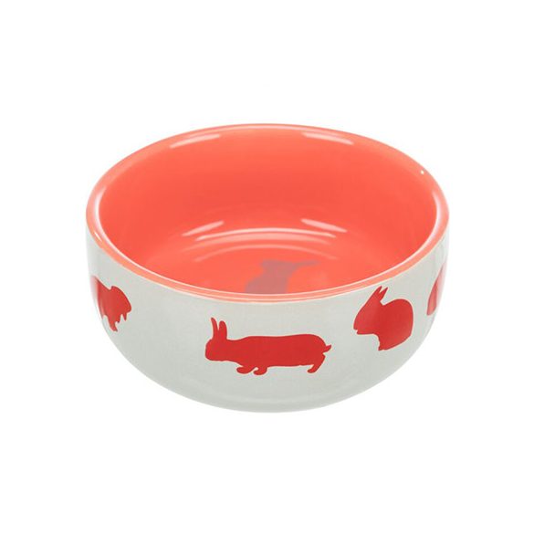 Trixie Kerámia Tál Nyúl Mintával 250ml / 11cm - Rózsaszín