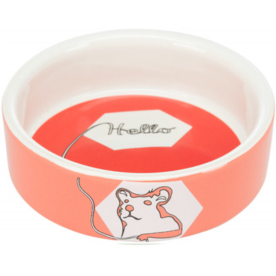 Trixie Kerámia Tál Hello Hörcsög Mintával 90ml / 8cm Piros