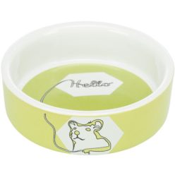  Trixie Kerámia Tál Hello Hörcsög Mintával 90ml / 8cm Zöld