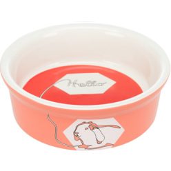   Trixie Kerámia Tál Hello Nyúl Mintával 240ml / 11cm Piros