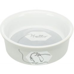   Trixie Kerámia Tál Hello Nyúl Mintával 240ml / 11cm Szürke