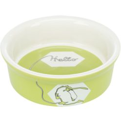   Trixie Kerámia Tál Hello Nyúl Mintával 240ml / 11cm Zöld