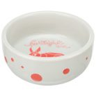 Trixie Kerámia Tál Nyúl Mintával 240ml / 11cm Szürke/Piros - Kifutó