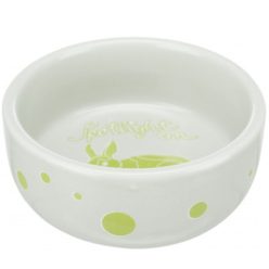   Trixie Kerámia Tál Nyúl Mintával 240ml / 11cm Szürke/Zöld - Kifutó