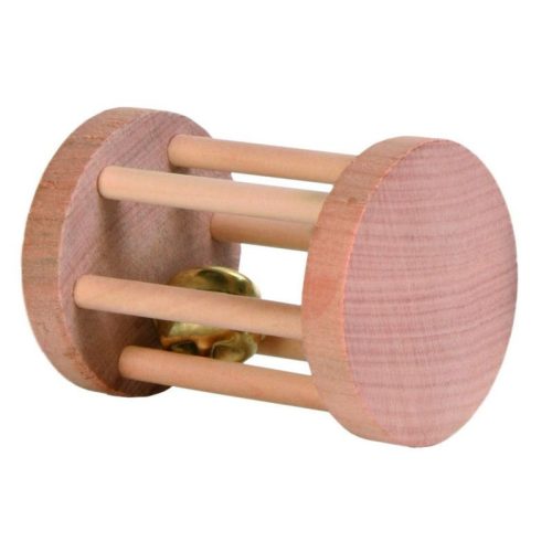 Trixie játék Fából Henger Csengővel Rágcsálóknak 5×7cm