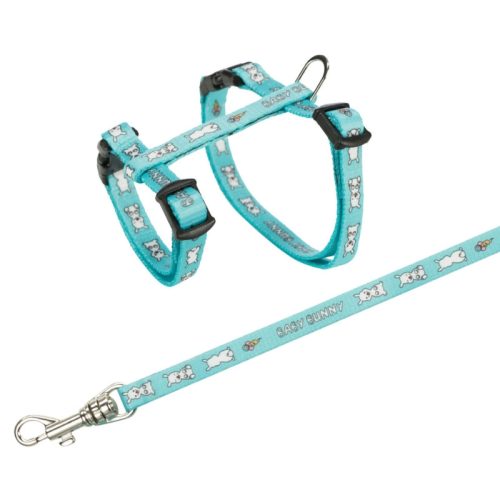 Trixie hám pórázzal Nyulaknak 20-33cm/ 8mm 1,25m kék