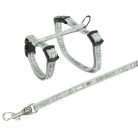 Trixie hám pórázzal Nyulaknak 20-33cm/ 8mm 1,25m szürke
