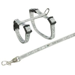 Trixie hám pórázzal Nyulaknak 20-33cm/ 8mm 1,25m szürke